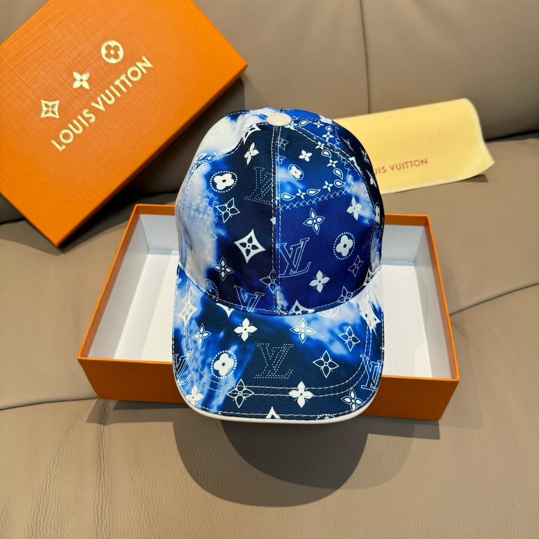 配盒子布袋，LV路易威登新款原单棒球帽，lv丝印，1:1开模订制，原版丝印绸缎面料+头层牛皮，时尚帅气质