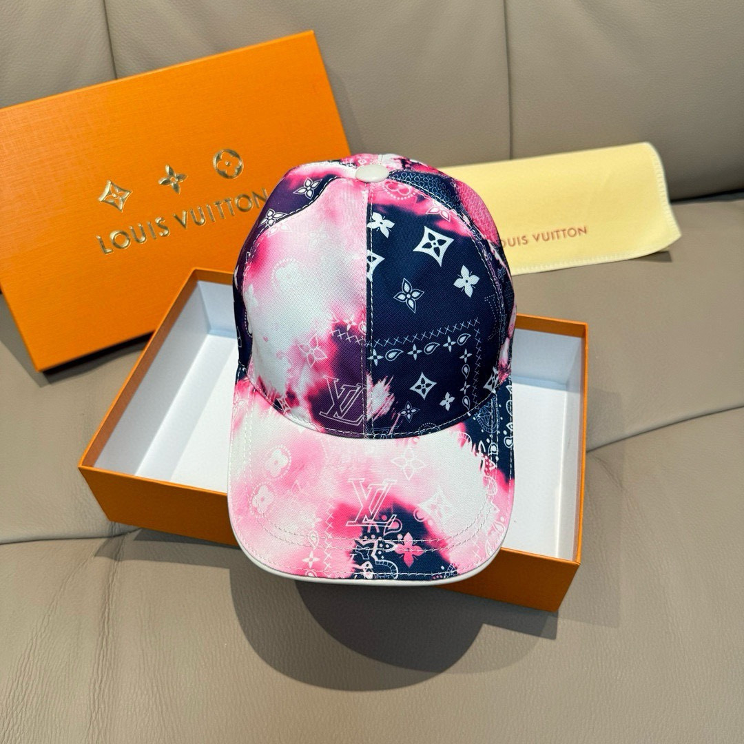 配盒子布袋，LV路易威登新款原单棒球帽，lv丝印，1:1开模订制，原版丝印绸缎面料+头层牛皮，时尚帅气质