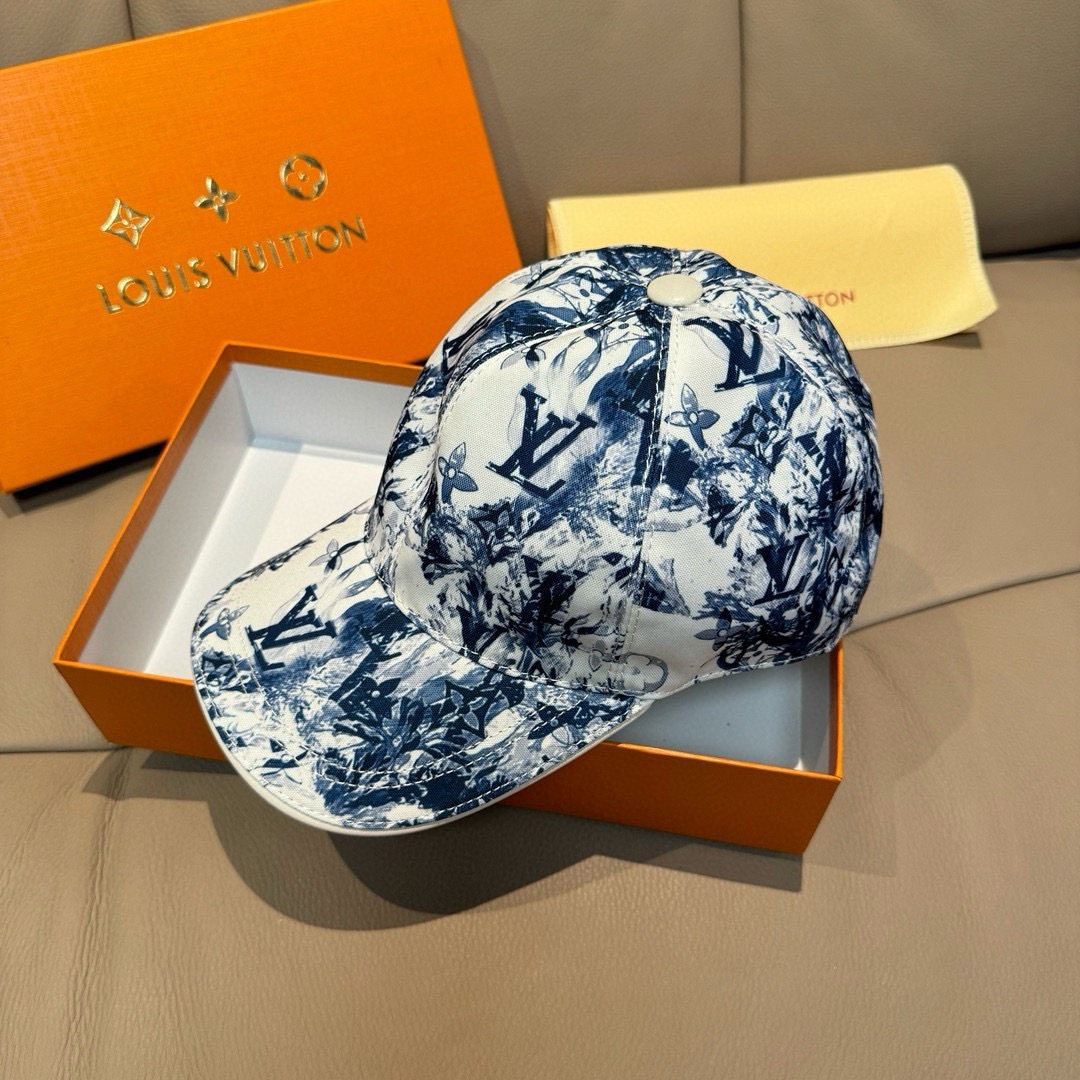 配盒子布袋，LV路易威登新款原单棒球帽，lv丝印，1:1开模订制，原版丝印绸缎面料+头层牛皮，时尚帅气质