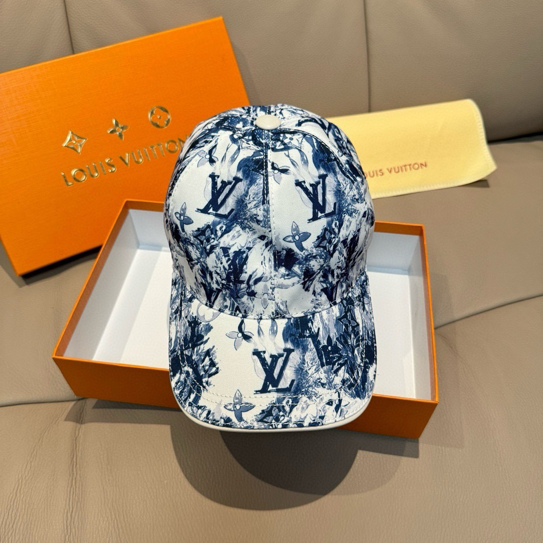 配盒子布袋，LV路易威登新款原单棒球帽，lv丝印，1:1开模订制，原版丝印绸缎面料+头层牛皮，时尚帅气质