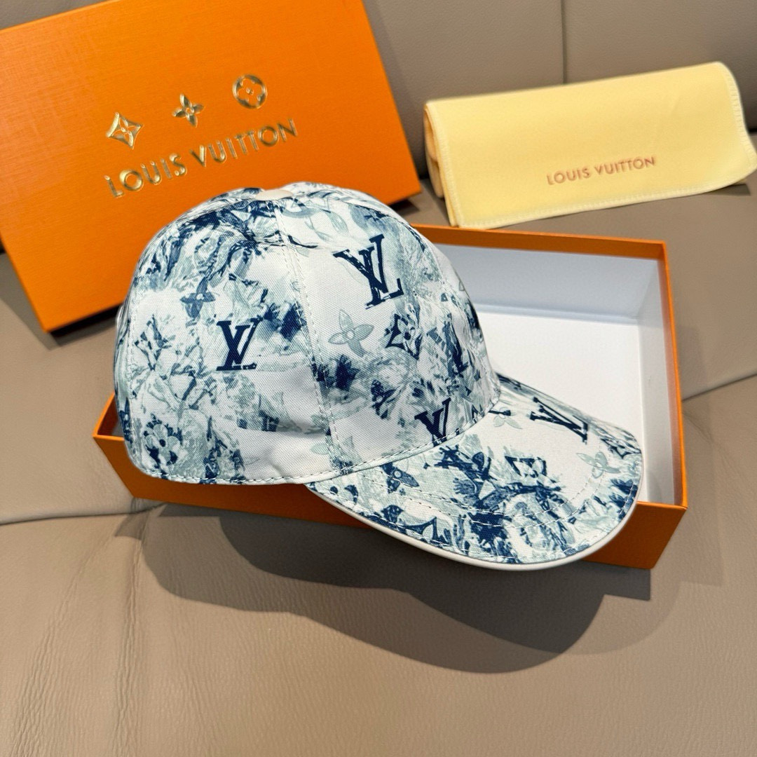 配盒子布袋，LV路易威登新款原单棒球帽，lv丝印，1:1开模订制，原版丝印绸缎面料+头层牛皮，时尚帅气质
