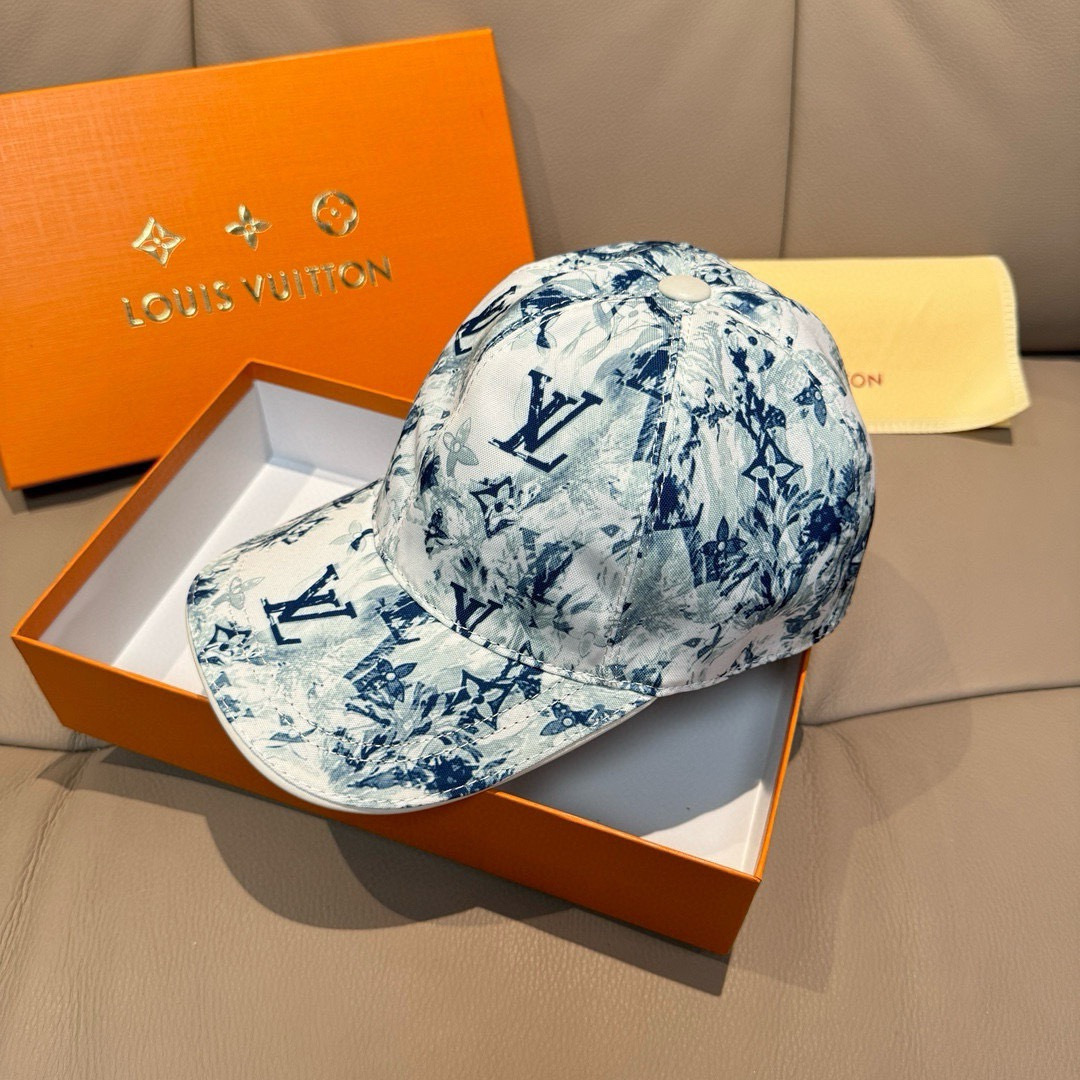 配盒子布袋，LV路易威登新款原单棒球帽，lv丝印，1:1开模订制，原版丝印绸缎面料+头层牛皮，时尚帅气质