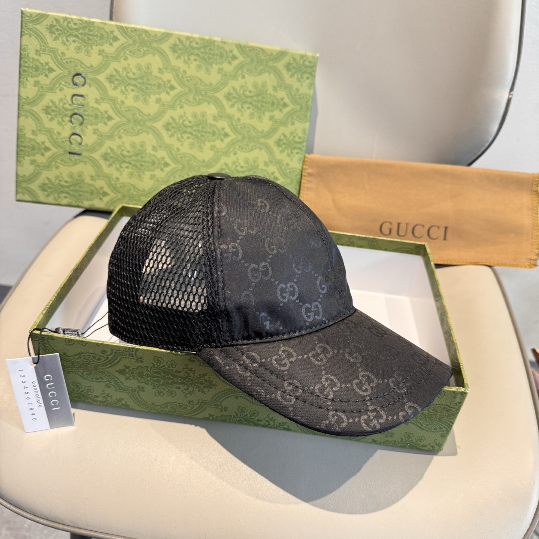 配盒子布袋，Gucci(古奇)经典原单棒球帽😍😍专柜1:1开模订制，最高版本，原版帆布料+头层牛皮，轻盈