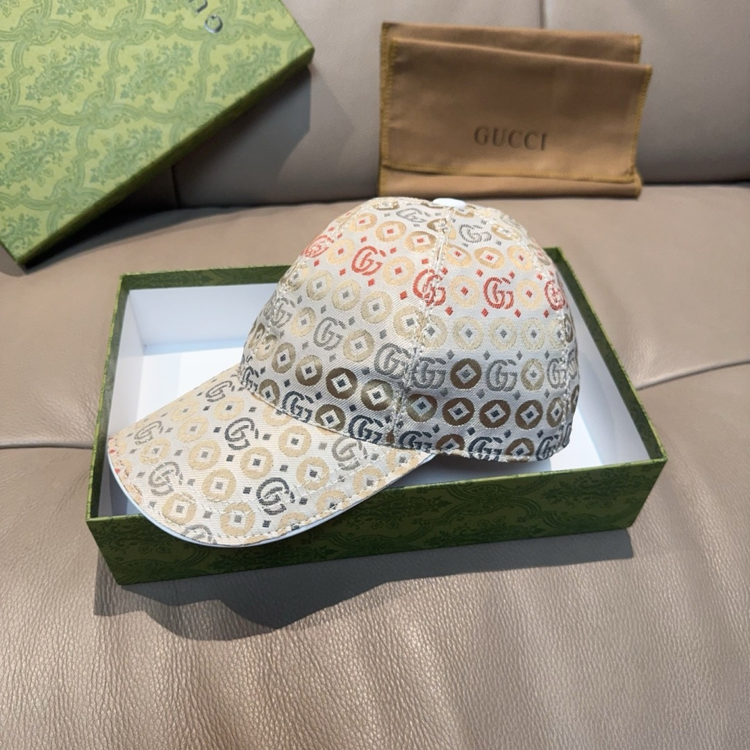 配包装布袋，Gucci古奇新款原单棒球帽， 双G提花，专柜1:1开模订制，完美对花，原版帆布面料+头层牛