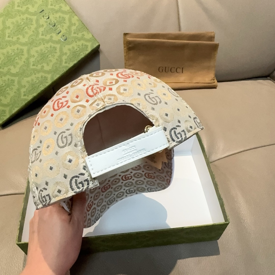 配包装布袋，Gucci古奇新款原单棒球帽， 双G提花，专柜1:1开模订制，完美对花，原版帆布面料+头层牛