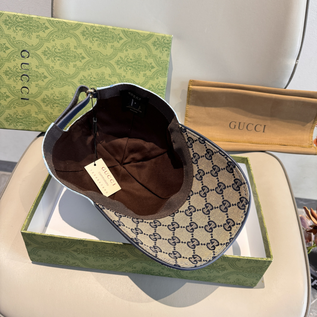 配包装布袋，Gucci古奇新款原单棒球帽， 大双G，专柜1:1开模订制，完美对花，原版帆布面料+头层牛皮