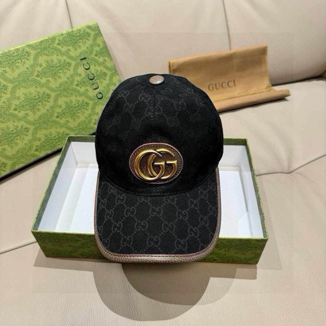 配包装布袋，Gucci(古奇)新款原单棒球帽， 金属双G，专柜最新款，1:1开模订制，正版开模五金，原版