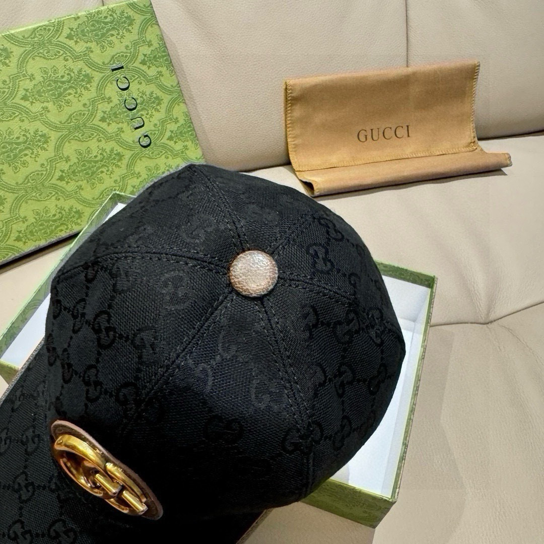 配包装布袋，Gucci(古奇)新款原单棒球帽， 金属双G，专柜最新款，1:1开模订制，正版开模五金，原版