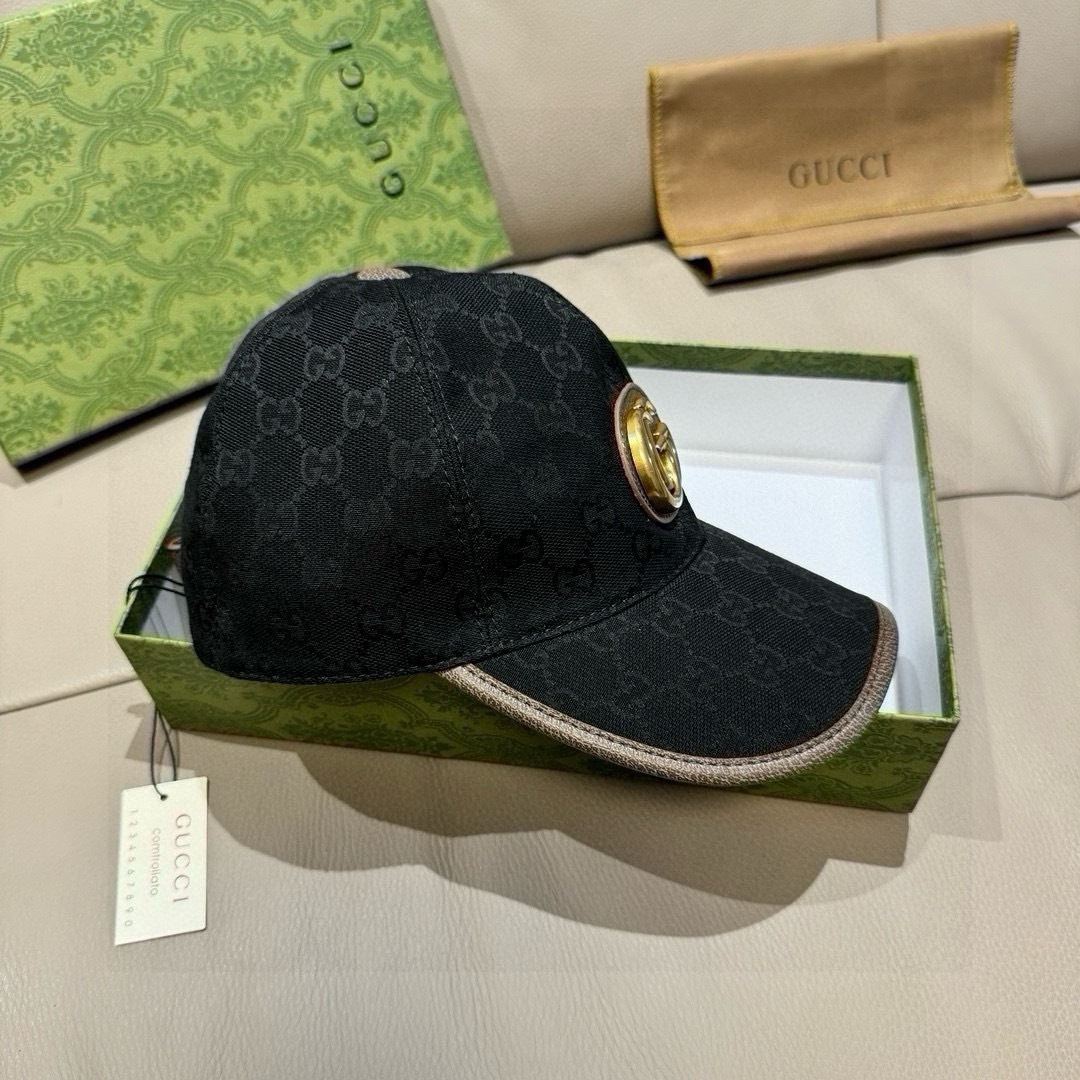 配包装布袋，Gucci(古奇)新款原单棒球帽， 金属双G，专柜最新款，1:1开模订制，正版开模五金，原版