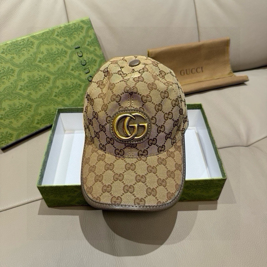 配包装布袋，Gucci(古奇)新款原单棒球帽， 金属双G，专柜最新款，1:1开模订制，正版开模五金，原版