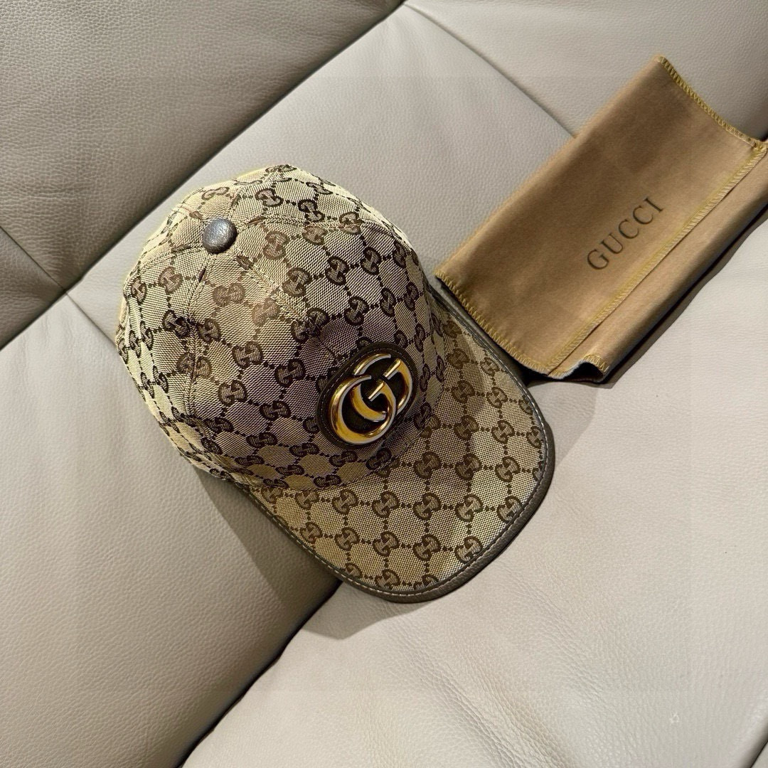 配包装布袋，Gucci(古奇)新款原单棒球帽， 金属双G，专柜最新款，1:1开模订制，正版开模五金，原版