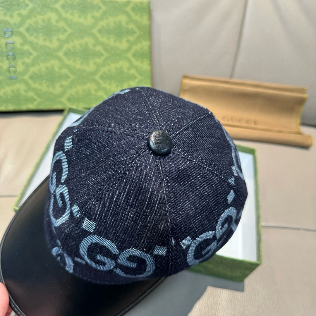 配盒子布袋，Gucci(古奇)新款原单棒球帽， 大双G拼皮，专柜热卖款，1:1开模订制，原版帆布料+头层