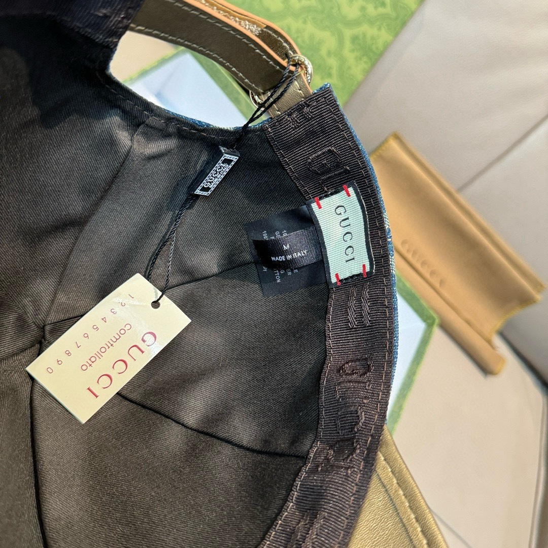 配盒子布袋，Gucci(古奇)新款原单棒球帽， 大双G拼皮，专柜热卖款，1:1开模订制，原版帆布料+头层
