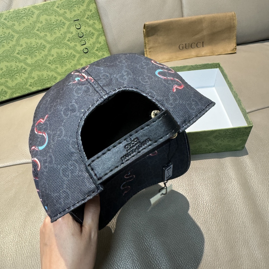 配包装布袋，Gucci古奇新款原单棒球帽， 蛇年限定款，狂蛇双G提花，专柜1:1开模订制，完美对花，原版