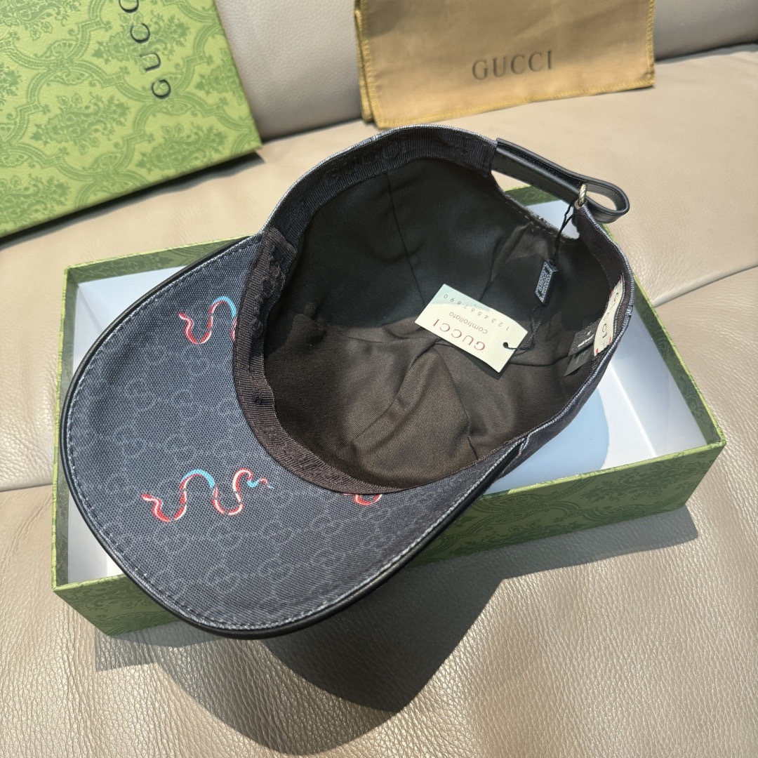 配包装布袋，Gucci古奇新款原单棒球帽， 蛇年限定款，狂蛇双G提花，专柜1:1开模订制，完美对花，原版