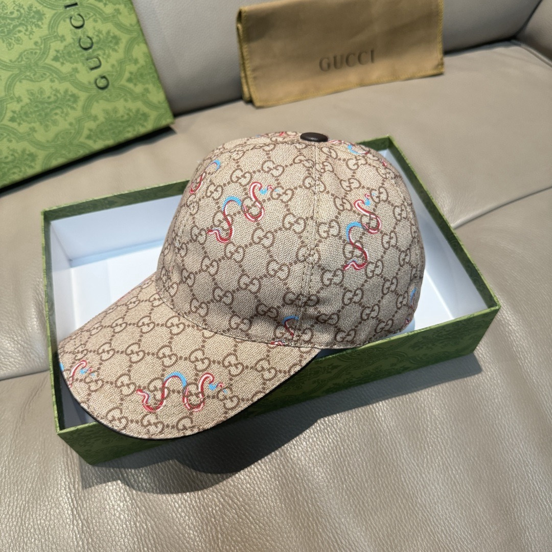 配包装布袋，Gucci古奇新款原单棒球帽， 蛇年限定款，狂蛇双G提花，专柜1:1开模订制，完美对花，原版