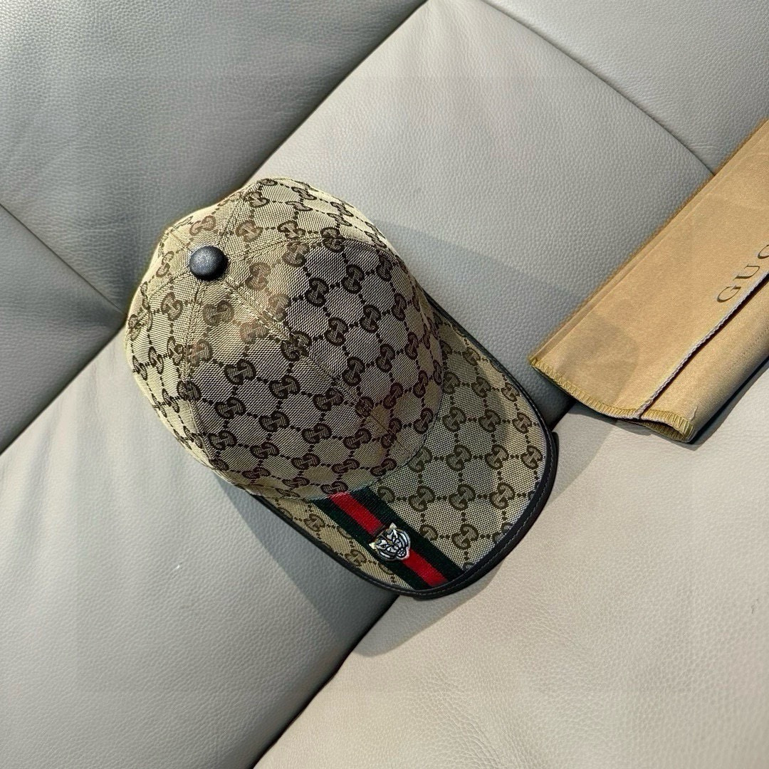 配盒子布袋，Gucci(古奇)新款原单棒球帽， 虎头织带，1:1开模订制，重工刺绣，细节可媲美专柜，原版