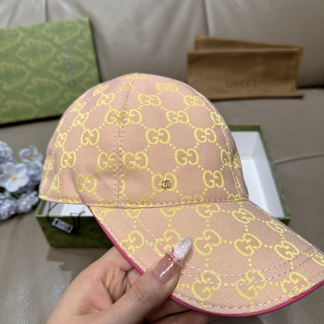 配包装布袋，Gucci(古奇)新款原单棒球帽， 金属小双G，专柜最新款，1:1开模订制，正版开模五金，原