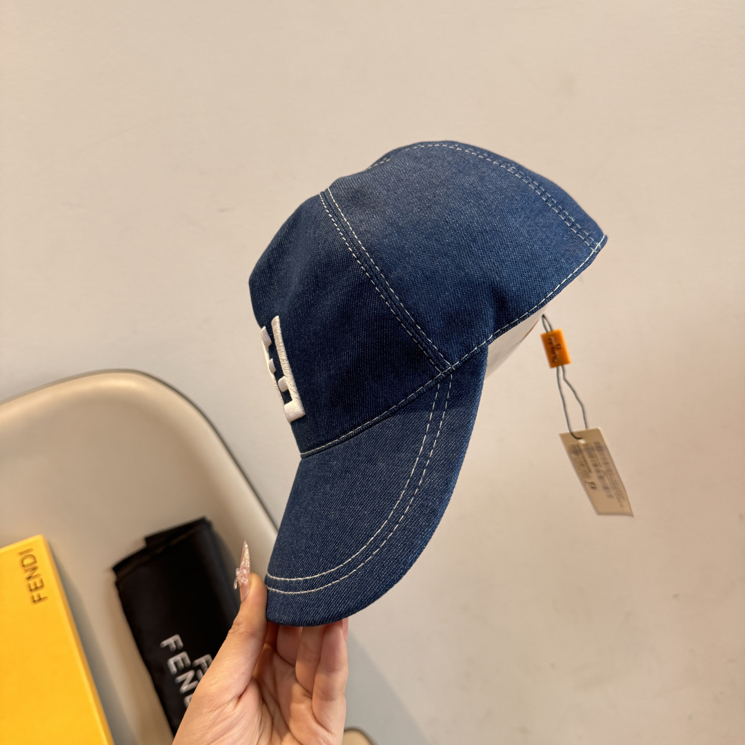 配盒子布袋，Fendi（芬迪）新款原单棒球帽， 双F大刺绣，专柜热卖款中，1:1开模订制，原厂进帆布料+