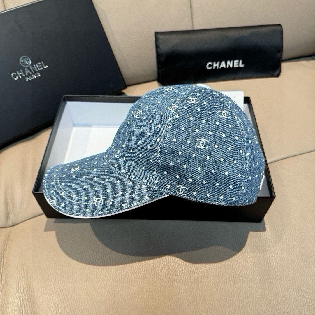 配盒子布袋，Chanel(香奈儿)新款原单棒球帽， 牛仔小双C，专柜1:1开模订制，原版牛仔布料+头层牛