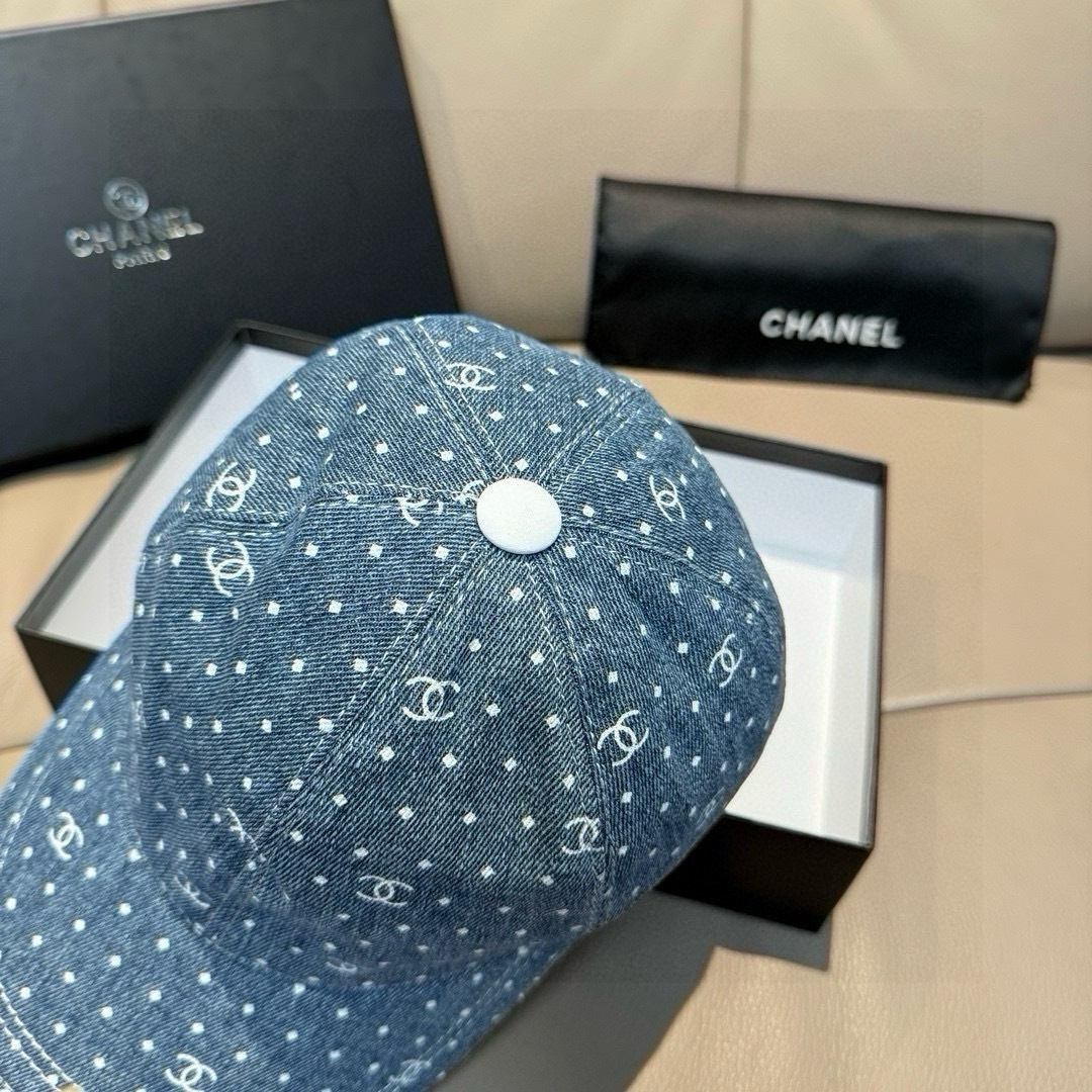 配盒子布袋，Chanel(香奈儿)新款原单棒球帽， 牛仔小双C，专柜1:1开模订制，原版牛仔布料+头层牛