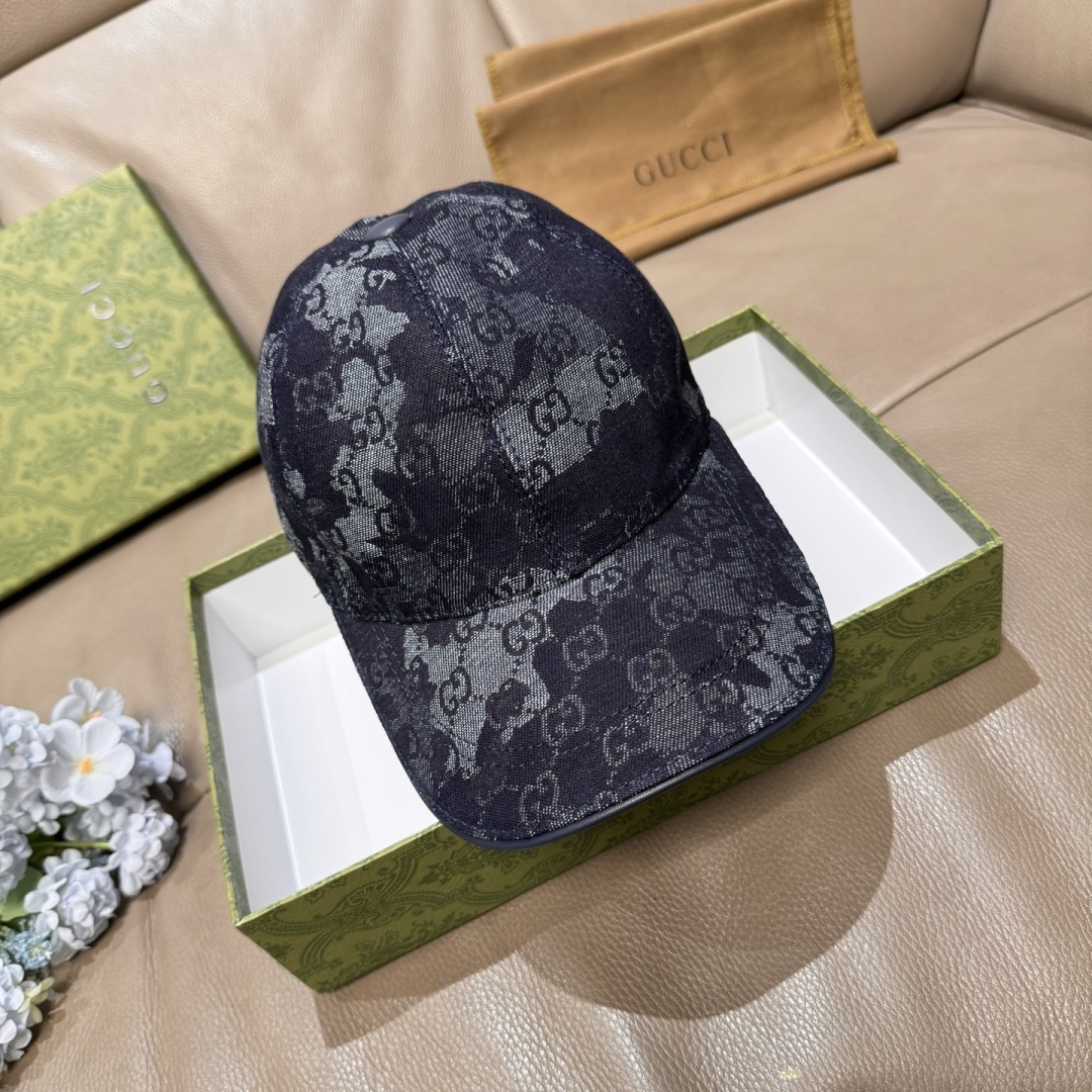 配包装布袋，Gucci(古奇)新款原单棒球帽， GG丹宁棒球帽，专柜最新款，1:1开模订制，正版开模五金