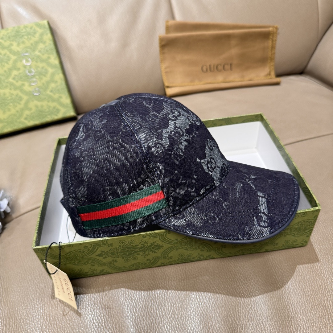 配包装布袋，Gucci(古奇)新款原单棒球帽， GG丹宁棒球帽，专柜最新款，1:1开模订制，正版开模五金