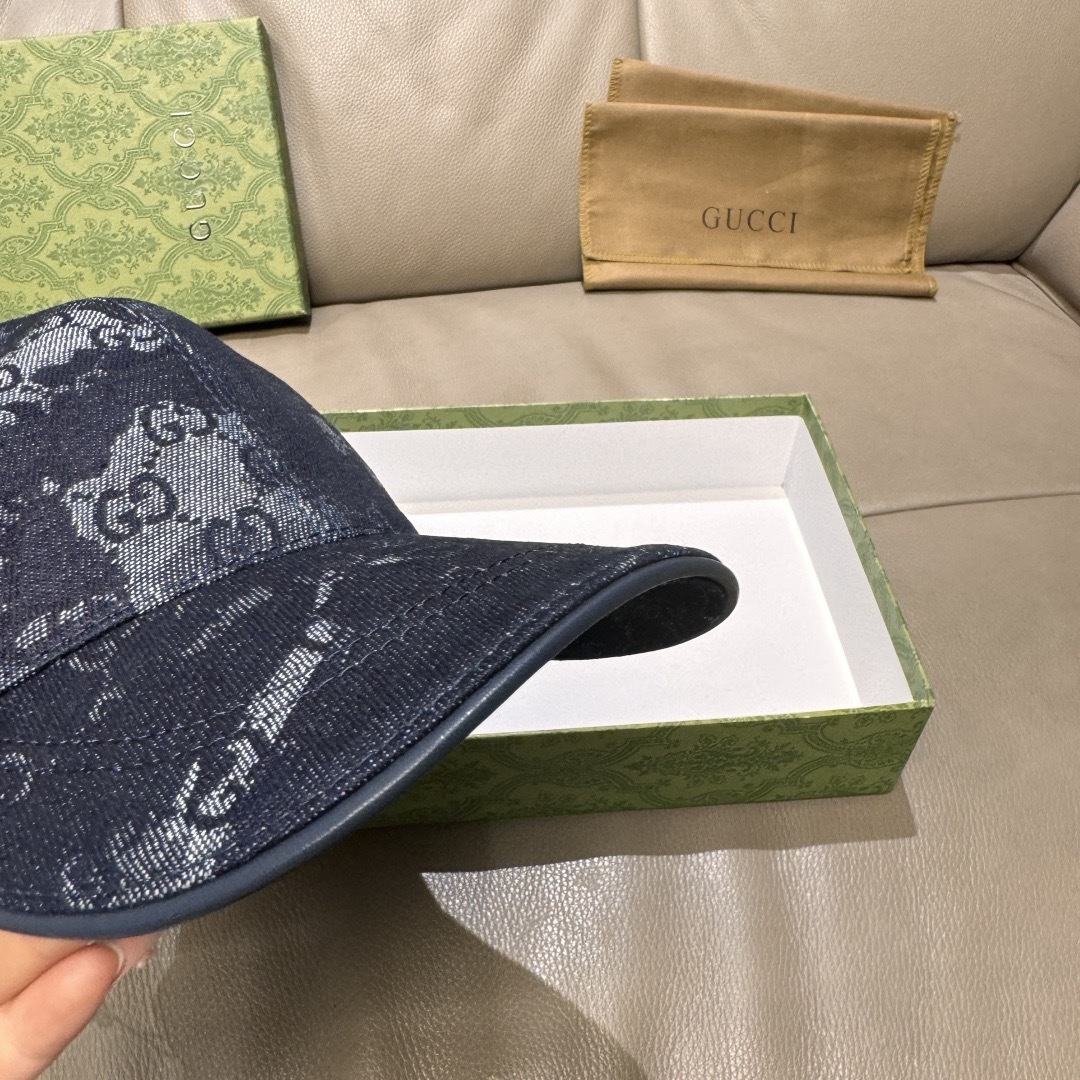 配包装布袋，Gucci(古奇)新款原单棒球帽， GG丹宁棒球帽，专柜最新款，1:1开模订制，正版开模五金