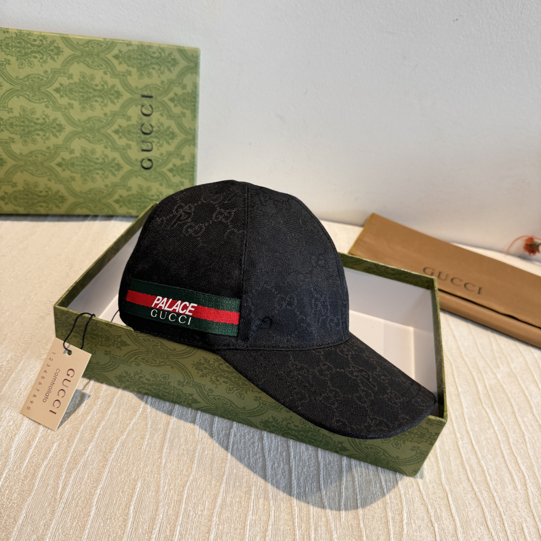 配盒子布袋，Palace&Gucci(古奇)最新合作款，原单棒球帽，1:1开模订制，细节可媲美专柜，原版