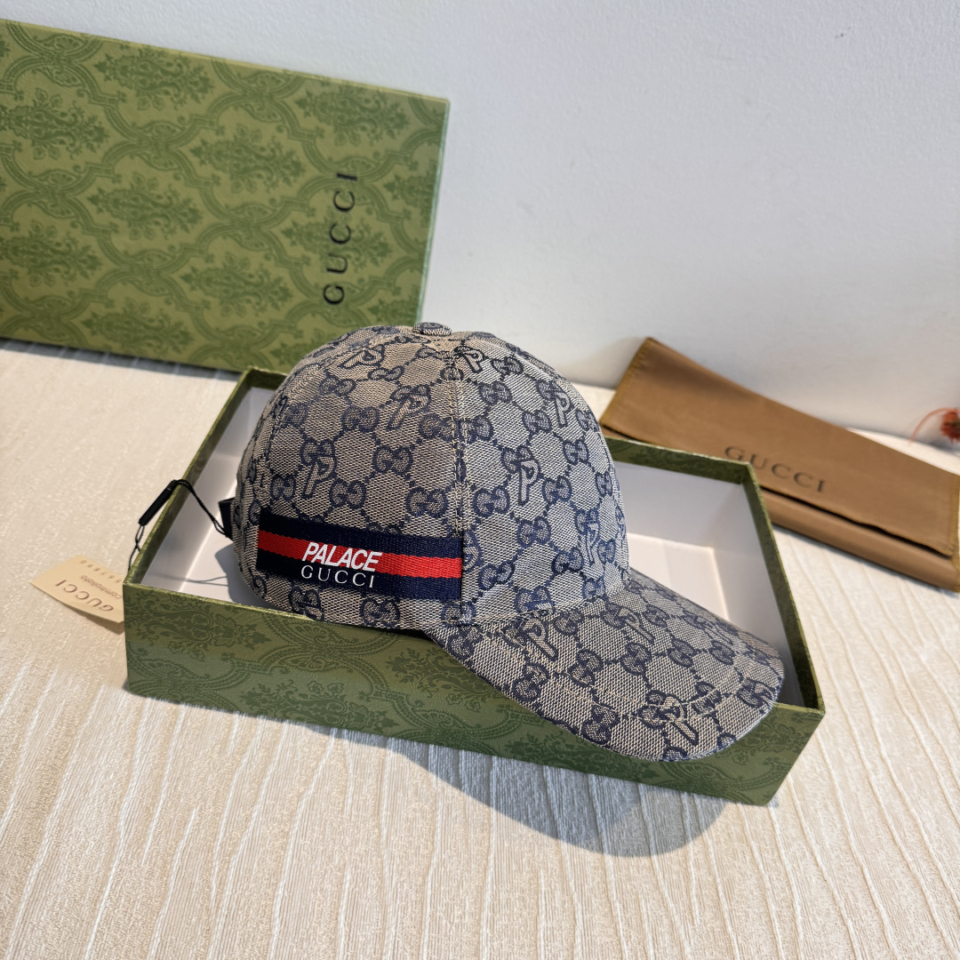 配盒子布袋，Palace&Gucci(古奇)最新合作款，原单棒球帽，1:1开模订制，细节可媲美专柜，原版