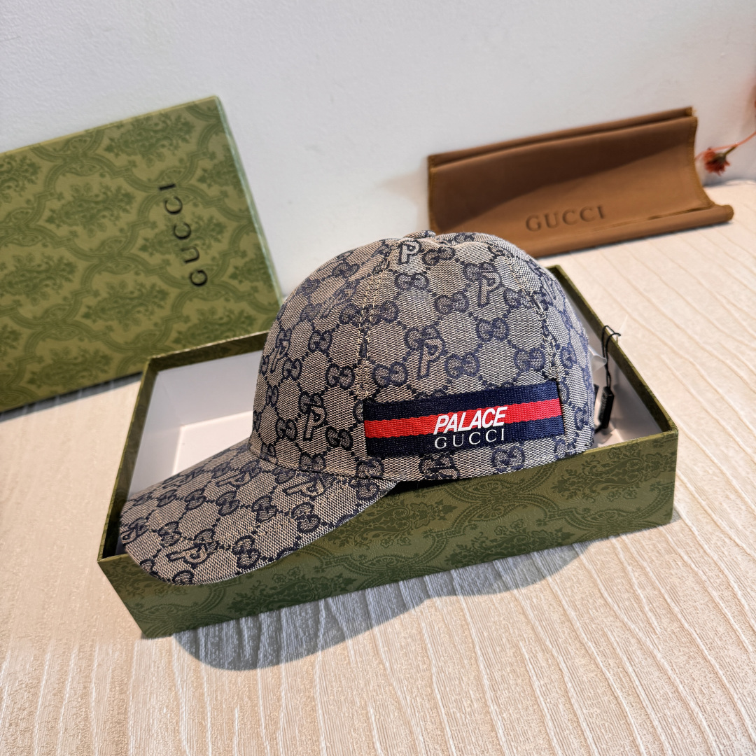 配盒子布袋，Palace&Gucci(古奇)最新合作款，原单棒球帽，1:1开模订制，细节可媲美专柜，原版
