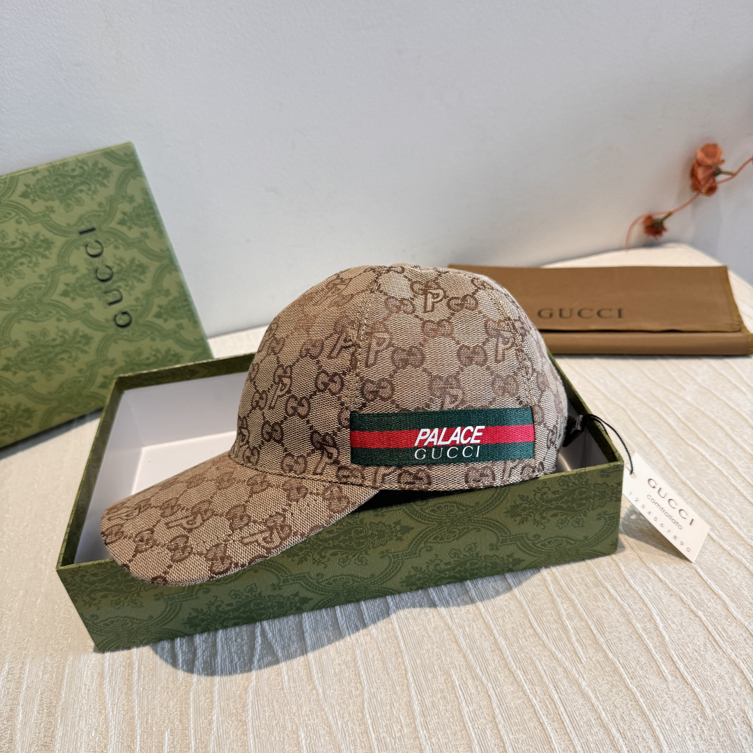 配盒子布袋，Palace&Gucci(古奇)最新合作款，原单棒球帽，1:1开模订制，细节可媲美专柜，原版