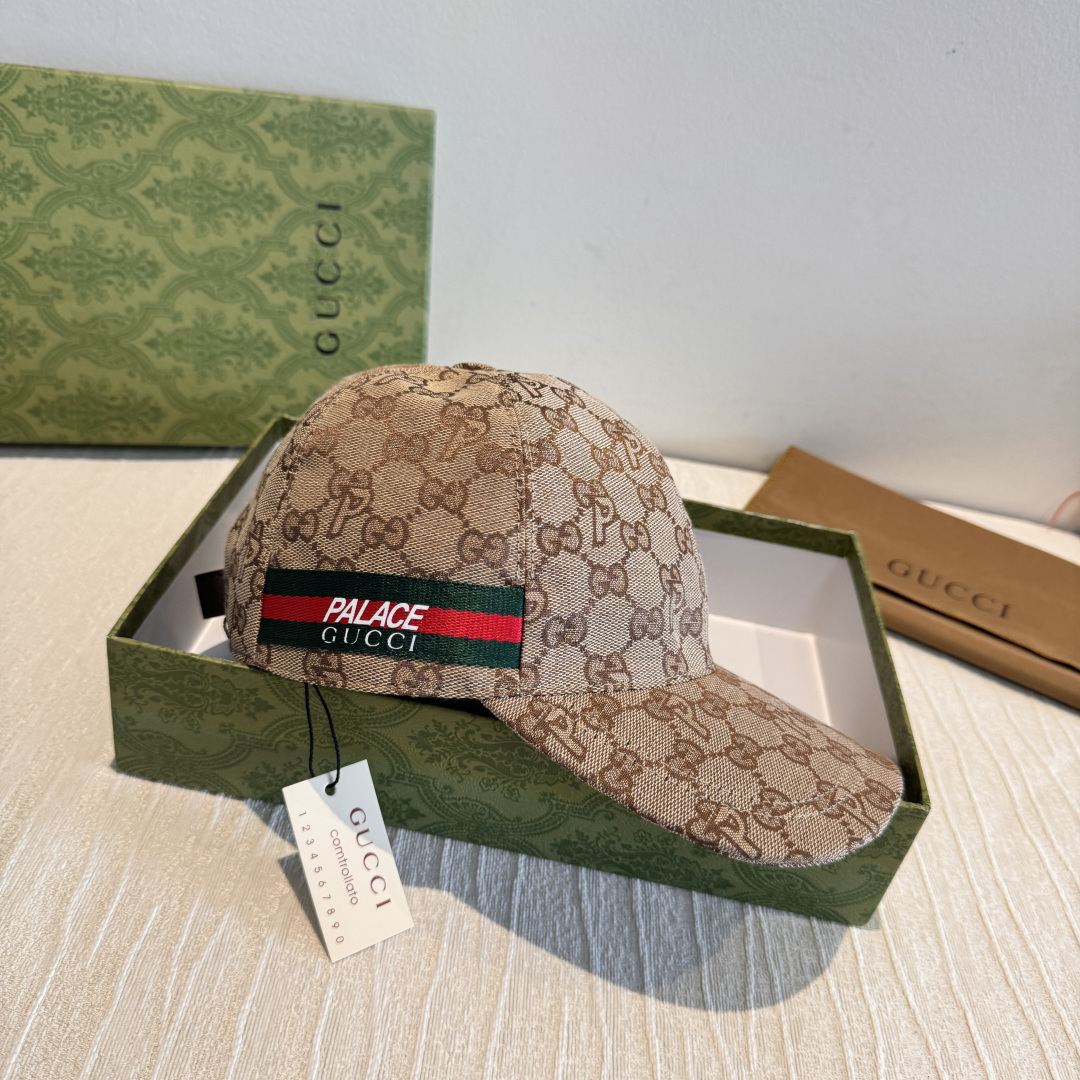 配盒子布袋，Palace&Gucci(古奇)最新合作款，原单棒球帽，1:1开模订制，细节可媲美专柜，原版
