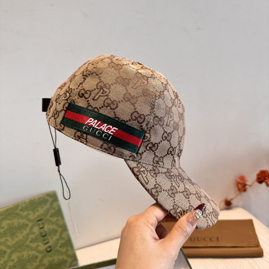 配盒子布袋，Palace&Gucci(古奇)最新合作款，原单棒球帽，1:1开模订制，细节可媲美专柜，原版