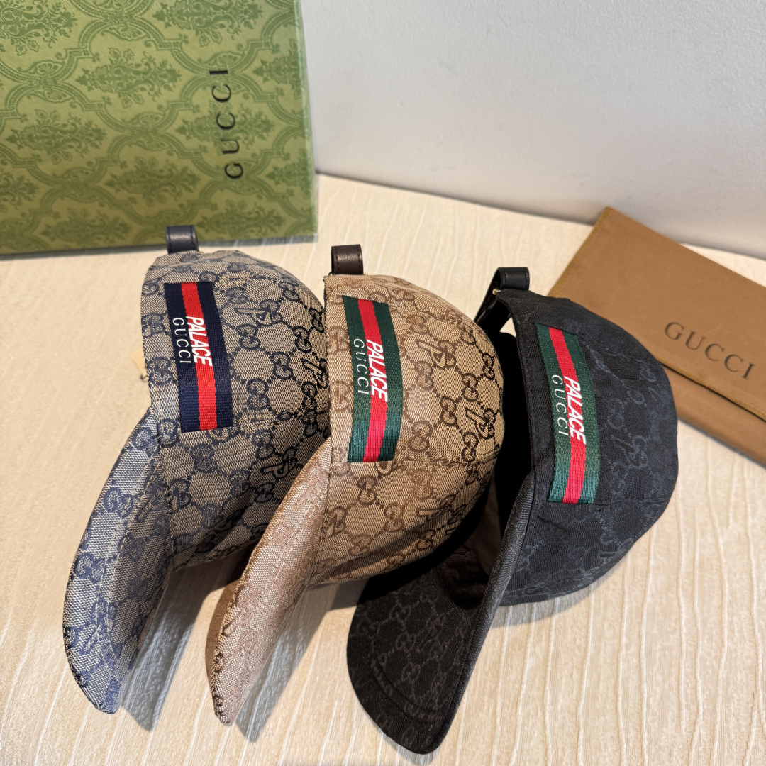 配盒子布袋，Palace&Gucci(古奇)最新合作款，原单棒球帽，1:1开模订制，细节可媲美专柜，原版