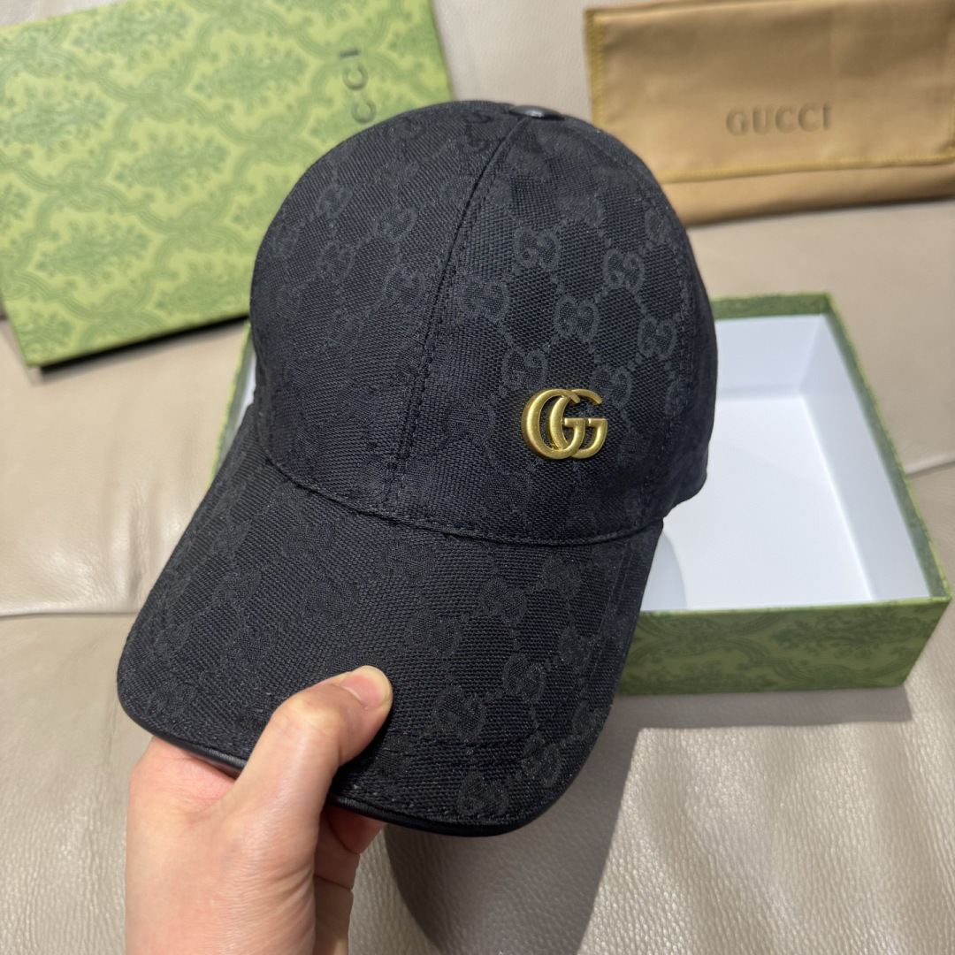 配包装布袋，Gucci(古奇)新款原单棒球帽， 金属双G，专柜最新款，1:1开模订制，正版开模五金，原版
