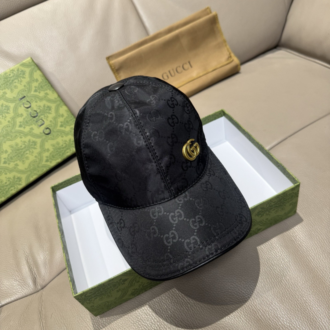 配包装布袋，Gucci(古奇)新款原单棒球帽， 金属双G，专柜最新款，1:1开模订制，正版开模五金，原版