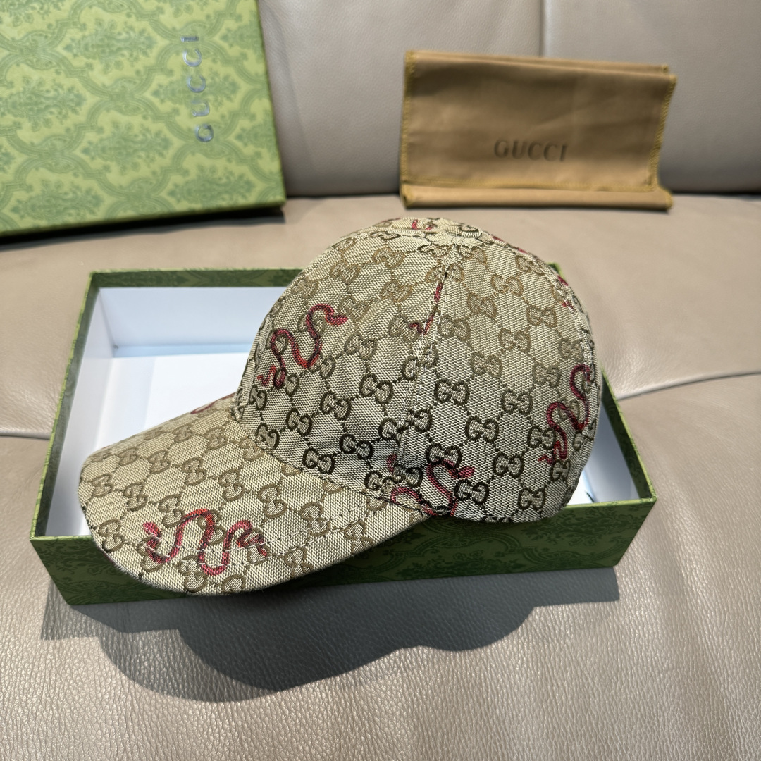 配包装布袋，Gucci古奇新款原单棒球帽， 蛇年限定款，狂蛇双G提花，专柜1:1开模订制，完美对花，原版
