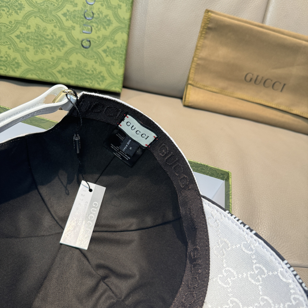 配盒子布袋，Gucci(古奇)新款原单棒球帽， GUCCI刺绣，1:1开模订制，重工刺绣，细节可媲美专柜