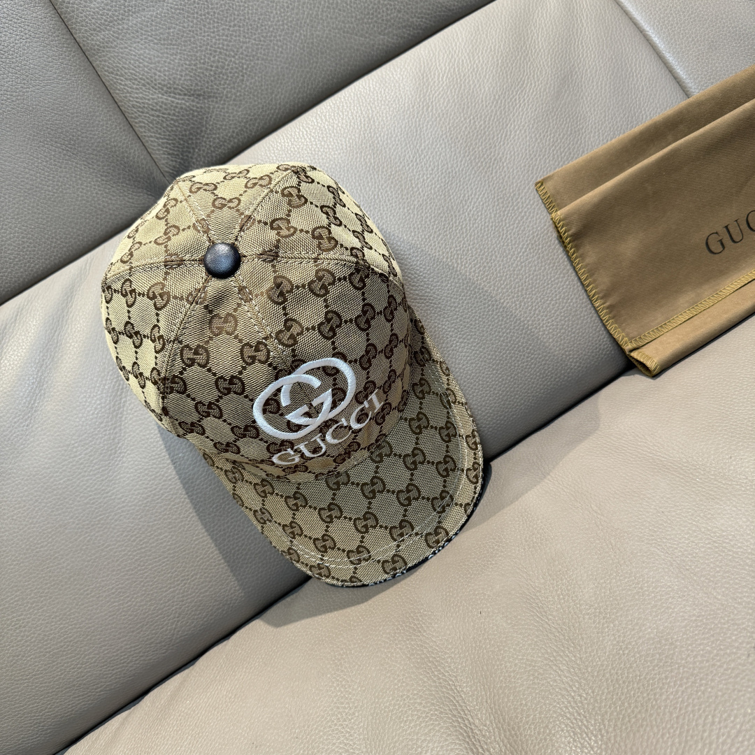 配盒子布袋，Gucci(古奇)新款原单棒球帽， GUCCI刺绣，1:1开模订制，重工刺绣，细节可媲美专柜
