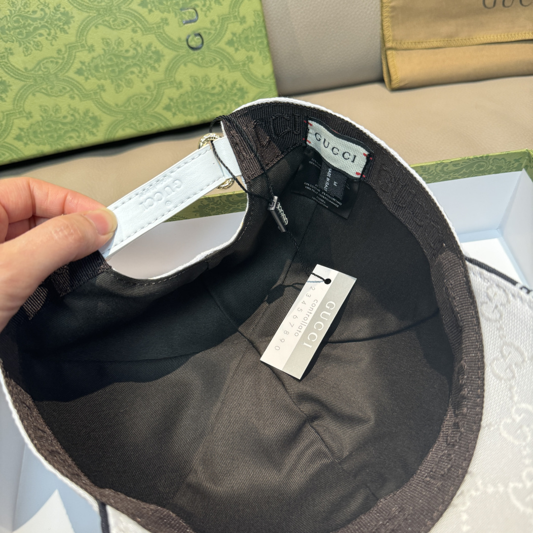 配盒子布袋，Gucci(古奇)新款原单棒球帽， GUCCI刺绣，1:1开模订制，重工刺绣，细节可媲美专柜