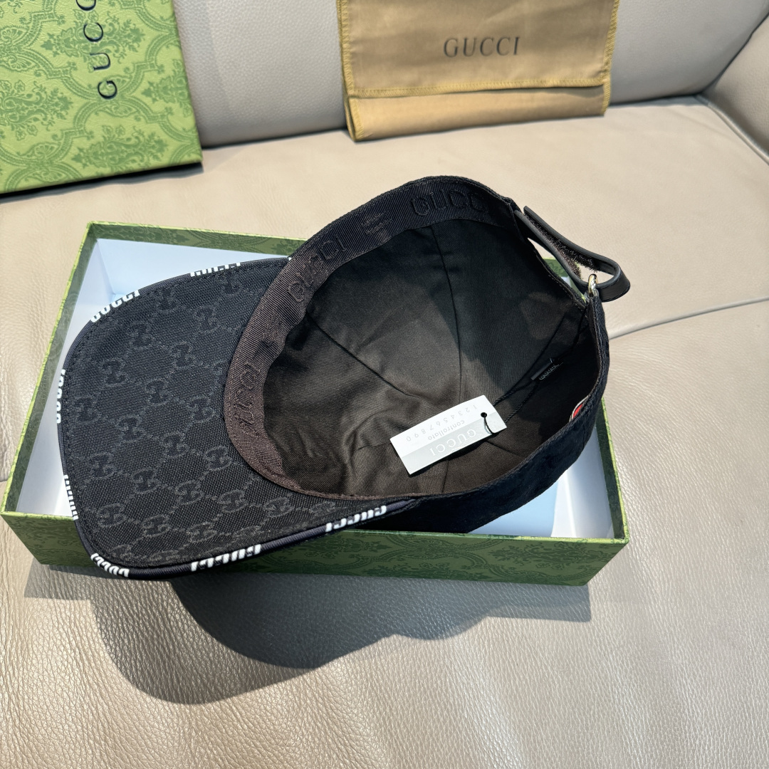 配盒子布袋，Gucci(古奇)新款原单棒球帽， GUCCI刺绣，1:1开模订制，重工刺绣，细节可媲美专柜