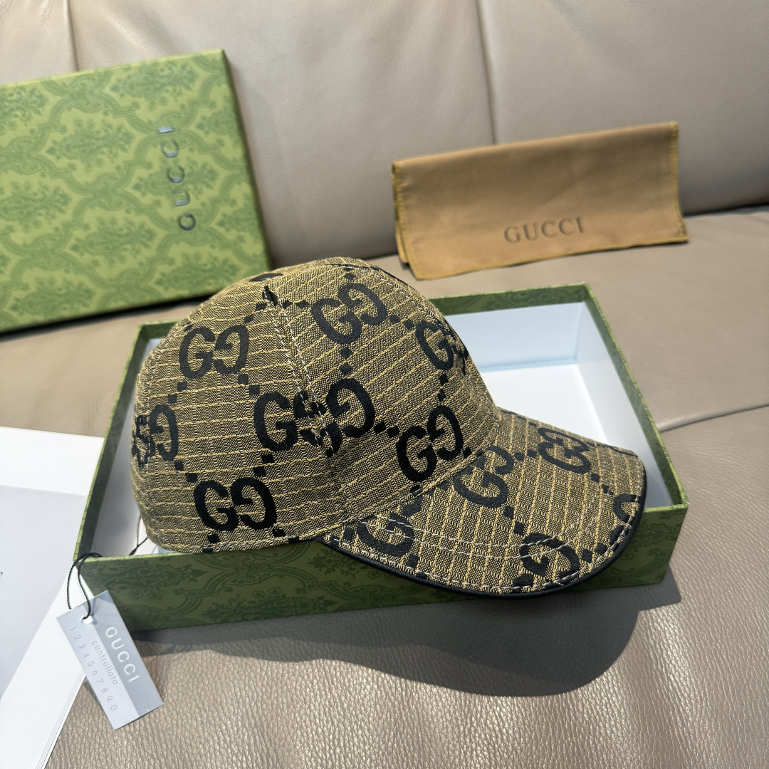 官网新款出货配包装布袋，Gucci古奇最新款原单棒球帽， 大双G，专柜1:1开模订制，完美对花，原版帆布