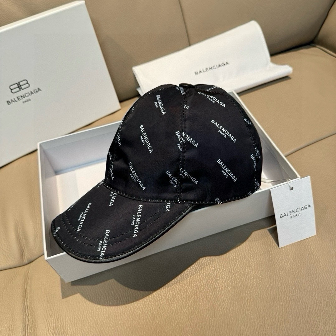 配盒子布袋，Balenciaga（巴黎世家）经典原单棒球帽， 专柜1:1开模订制，原版丝印绸缎面料+头层