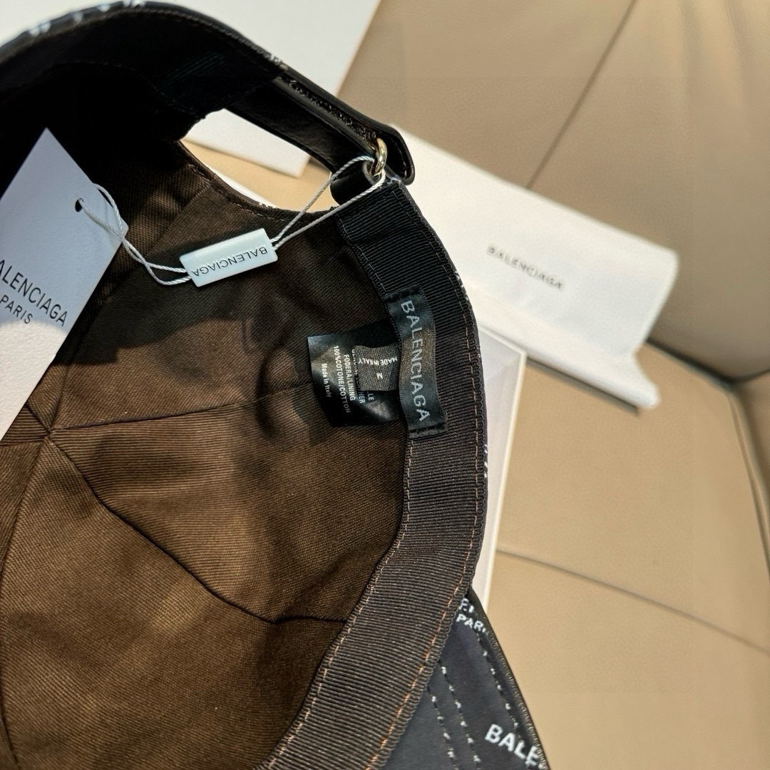配盒子布袋，Balenciaga（巴黎世家）经典原单棒球帽， 专柜1:1开模订制，原版丝印绸缎面料+头层