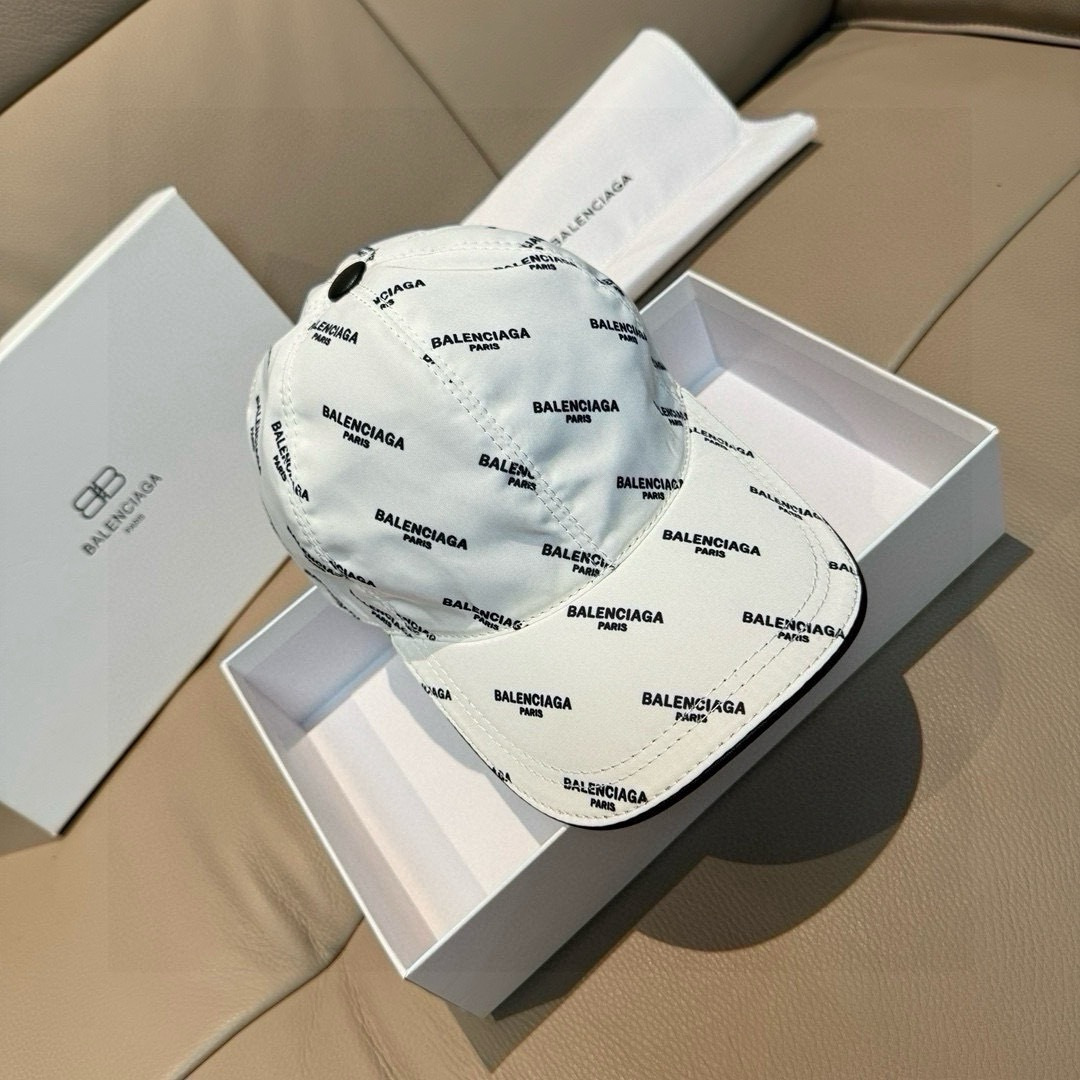配盒子布袋，Balenciaga（巴黎世家）经典原单棒球帽， 专柜1:1开模订制，原版丝印绸缎面料+头层
