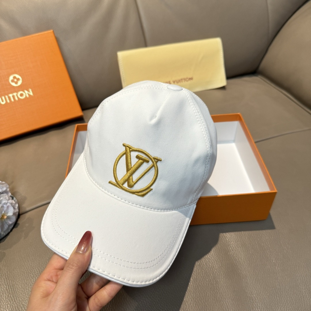Louis Vuitton 配盒子布袋 LV(路易威登)新款 棒球帽 Lv刺绣 1:1开模订制 重工刺绣 做工细致完美