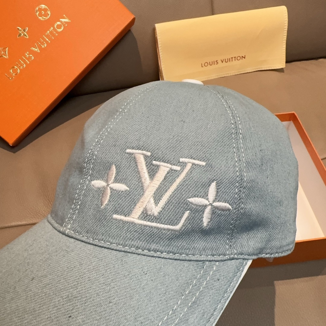 配盒子布袋，LV(路易威登)新款原单棒球帽，LV刺绣，专柜1:1开模订制，原版帆布面料+头层牛皮，精细刺