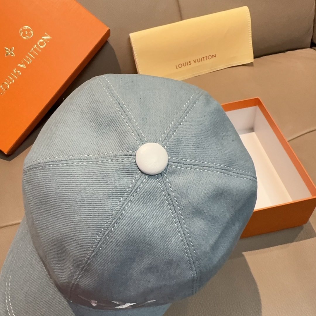 配盒子布袋，LV(路易威登)新款原单棒球帽，LV刺绣，专柜1:1开模订制，原版帆布面料+头层牛皮，精细刺