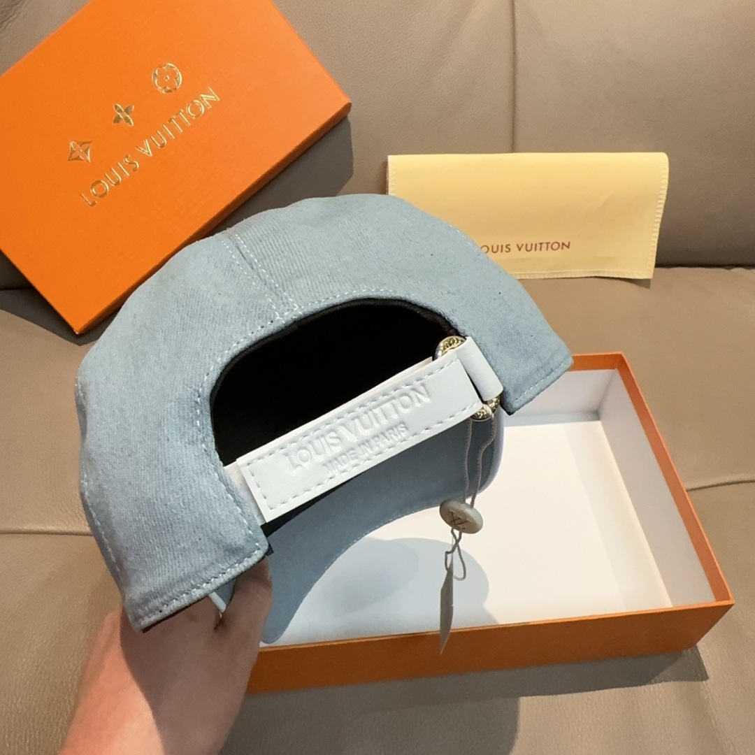 配盒子布袋，LV(路易威登)新款原单棒球帽，LV刺绣，专柜1:1开模订制，原版帆布面料+头层牛皮，精细刺